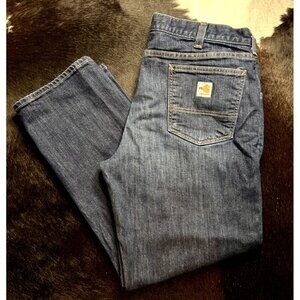 Carhartt FR Jeans Mens 38 x 30 Fire Resistant Workwear Dark Wash Denim Blue